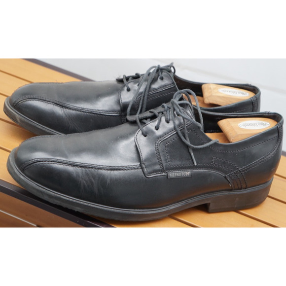 Men\'s MEPHISTO \'Fabio\' Black Leather Bicycle Toe Oxfords Size US 13 main image 4